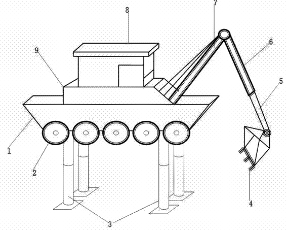 Amphibious efficient excavator