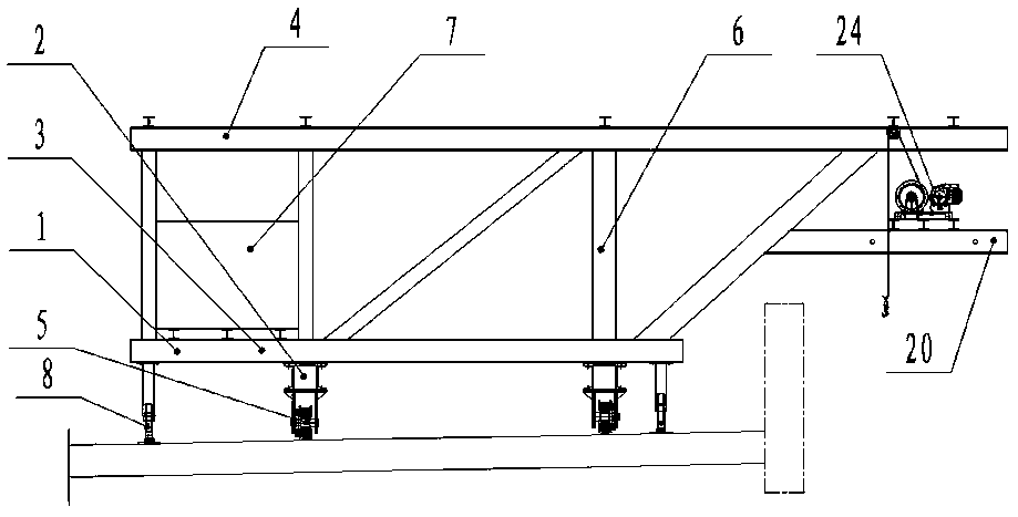 Capping beam post tensioning end sealing construction trolley