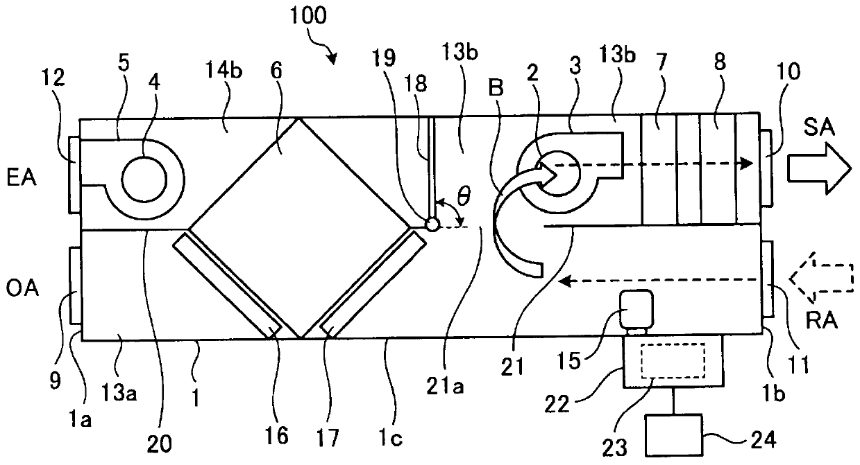 Heat-exchange-type ventilating device