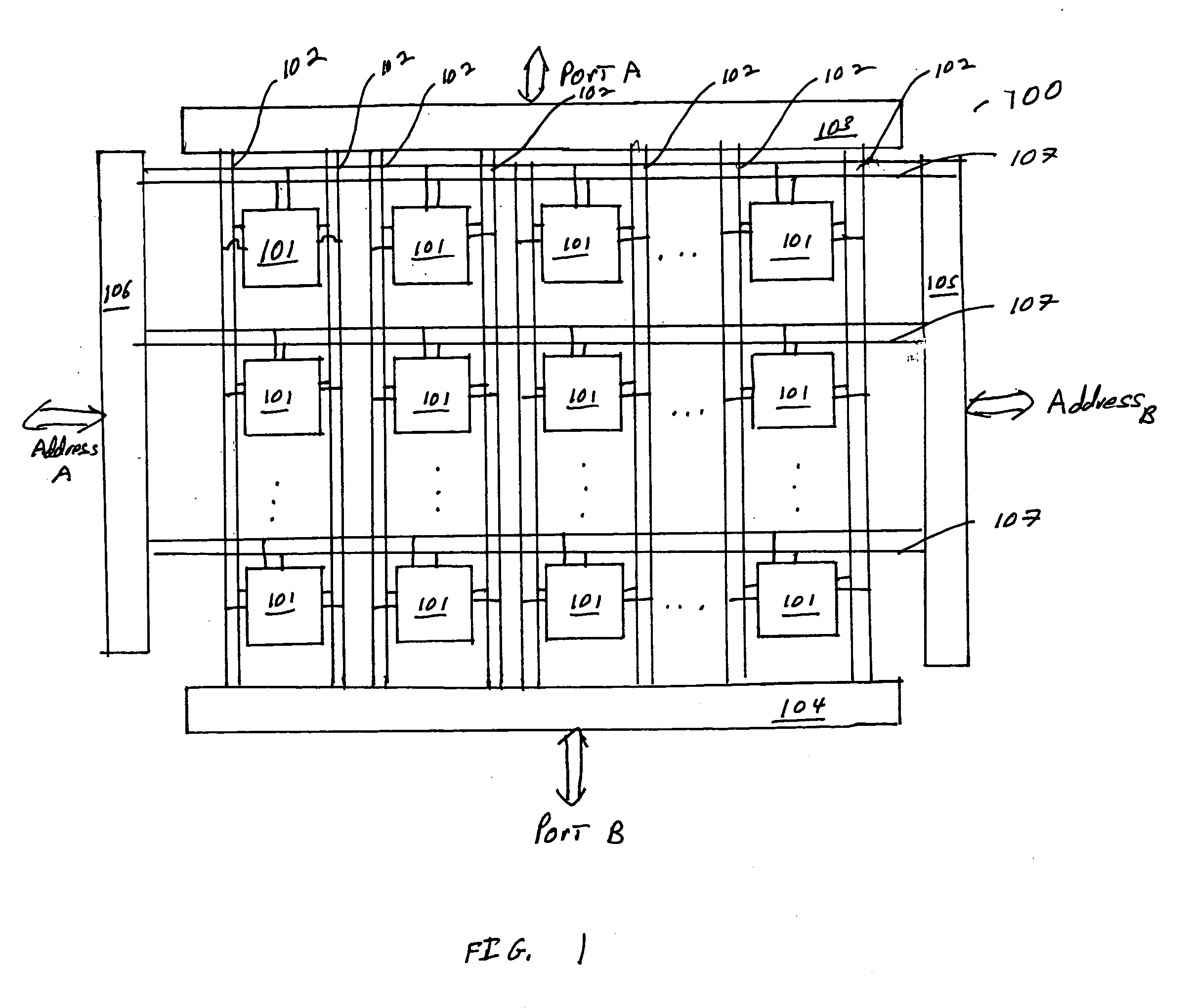 Bitline layout in a dual port memory array