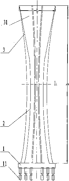 Hyperbolic bridge pier and hyperbolic bridge pier and tower