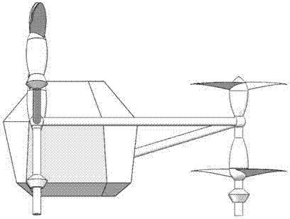 Six-rotor-wing agricultural plant protection unmanned aerial vehicle with propellers distributed in cambered mode