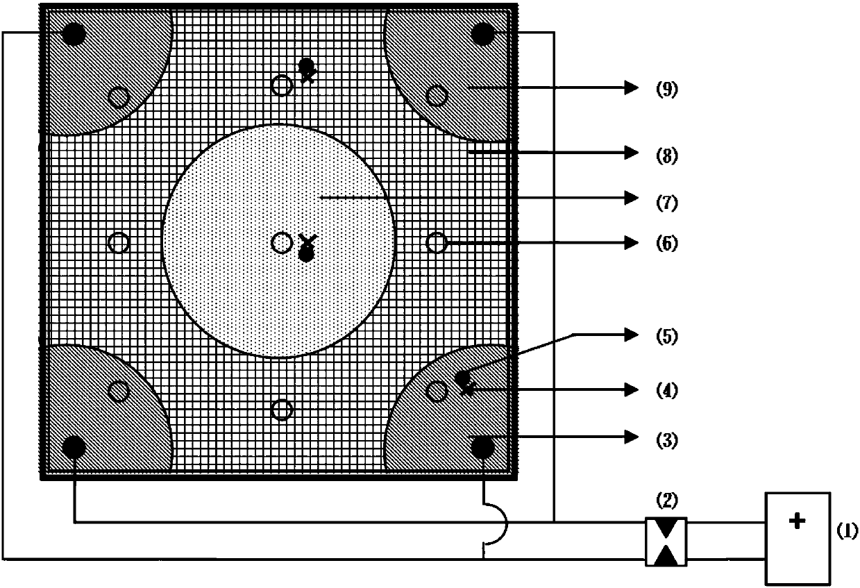 On-line water supplementary device and method for maintaining polluted soil electrical restoration efficiency