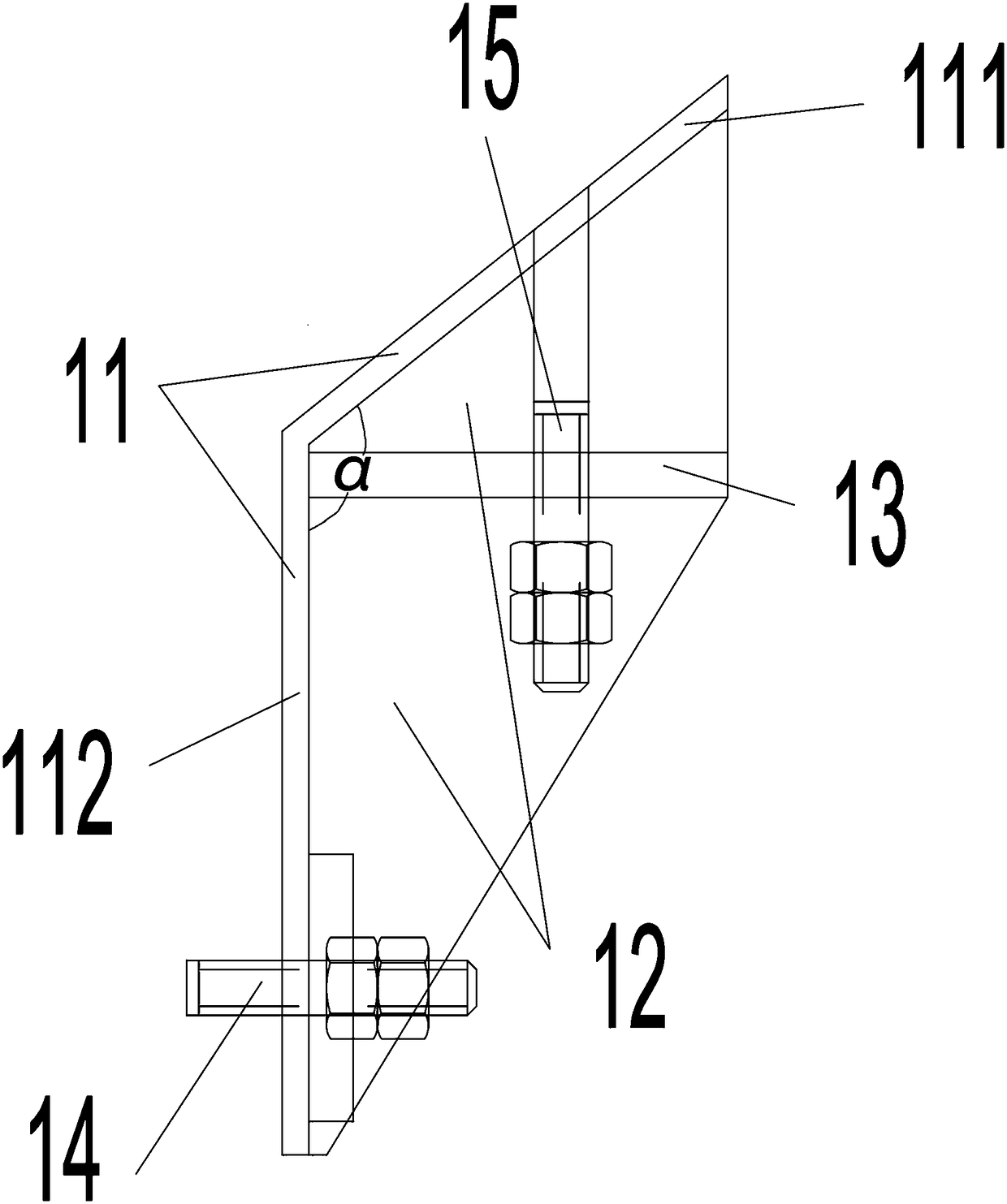 Clamping and hanging device for wing plate variable cross-section beam suspension