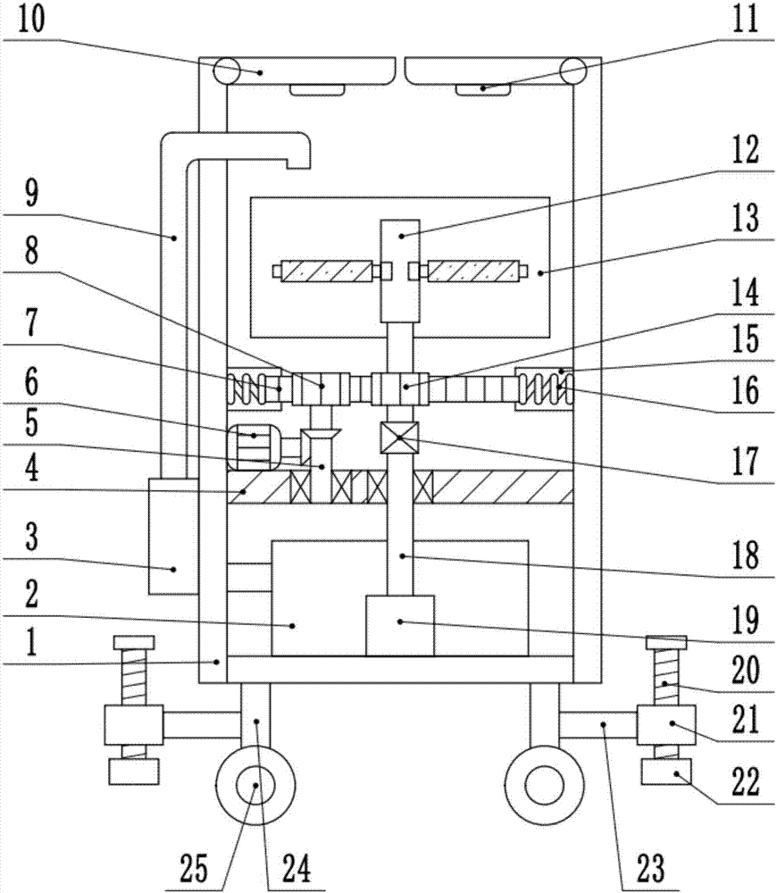 Moving type washing and disinfecting device for medical instruments