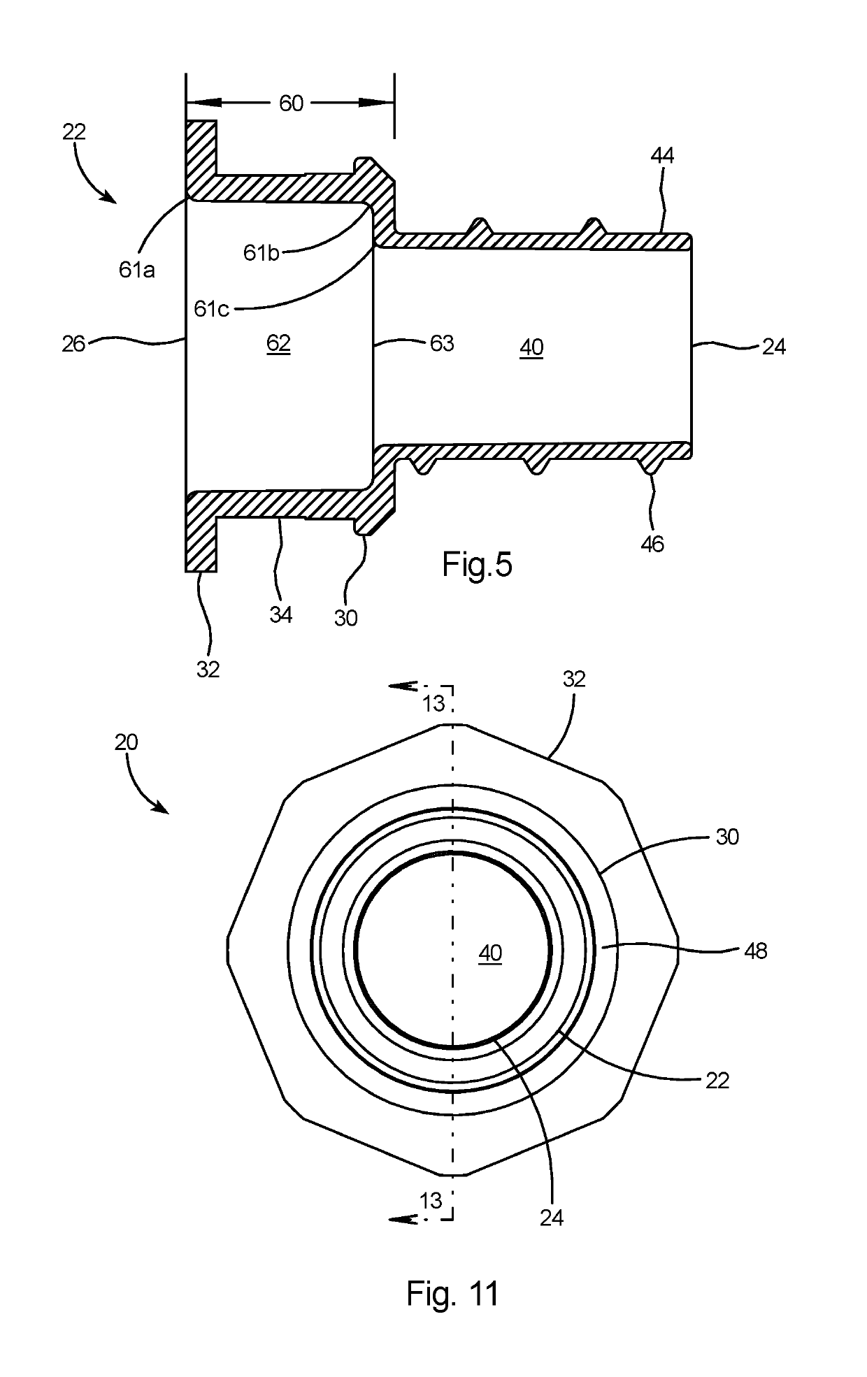 Electrical insider fitting for internal connection of flexible metal conduit to an electrical box