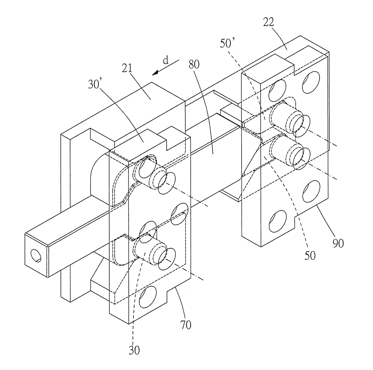 Mold Movement Control Mechanism And Mold Having The Same