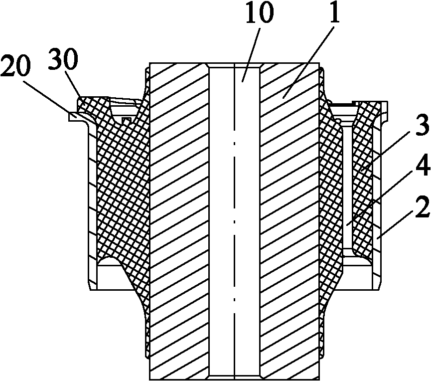 Extrusion type rubber bushing structure