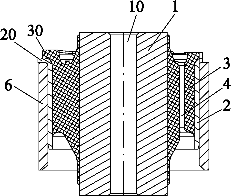 Extrusion type rubber bushing structure