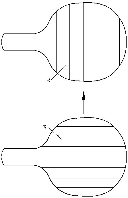 Ultra-light amorphous reinforced carbon fiber table tennis bat and preparation method thereof