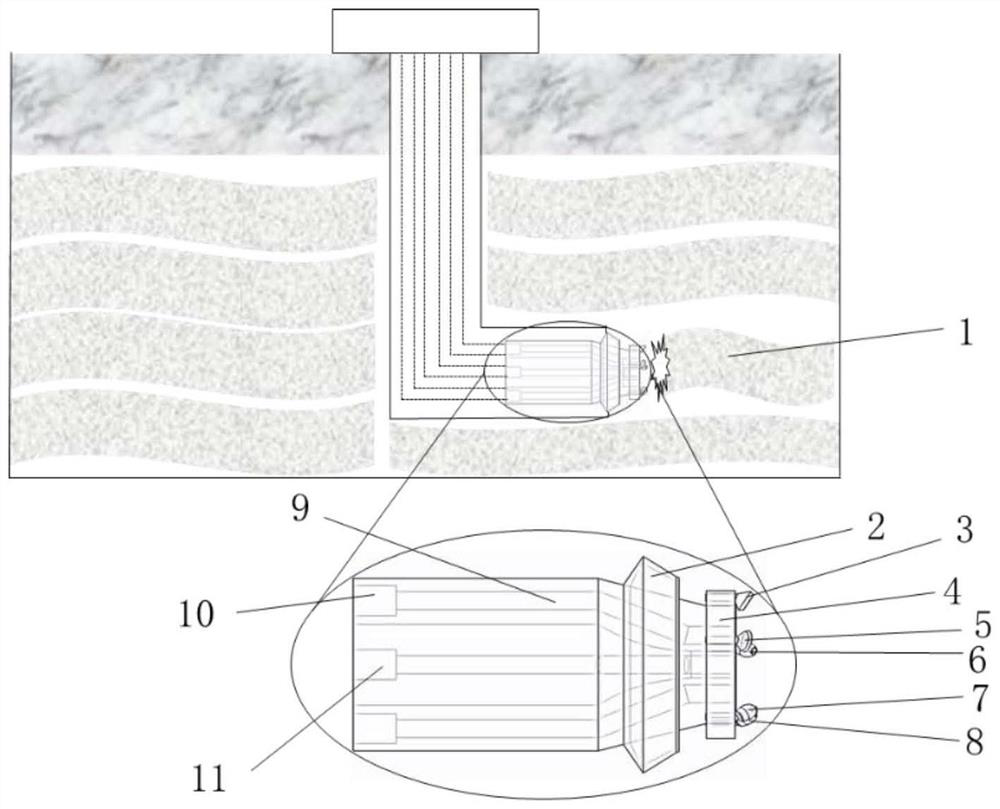 Online monitoring device and method for in-situ mining of shale oil through combination of laser and supercritical water