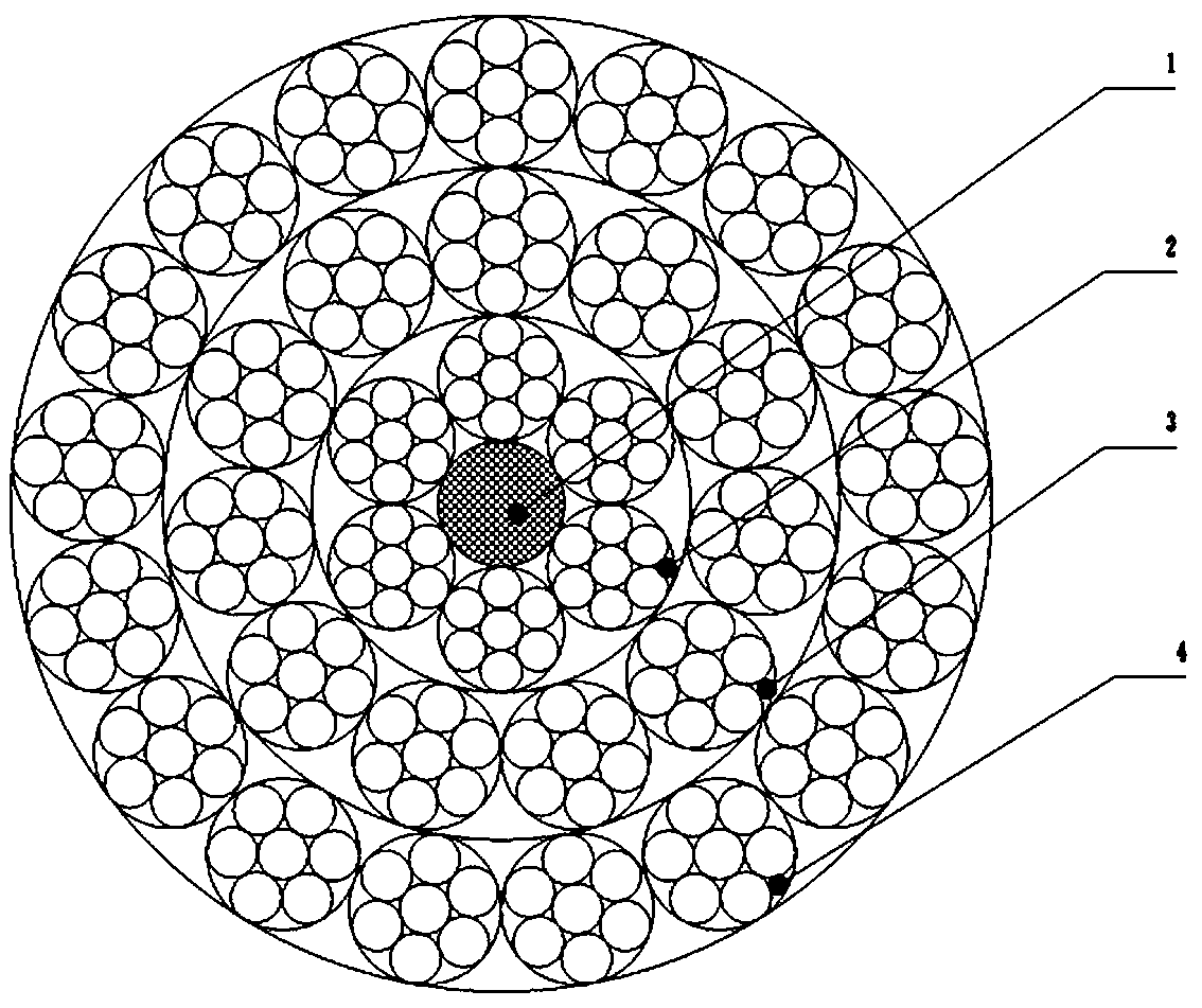 Structure design method of strand compacted non-rotating steel wire rope with diameter of 45mm