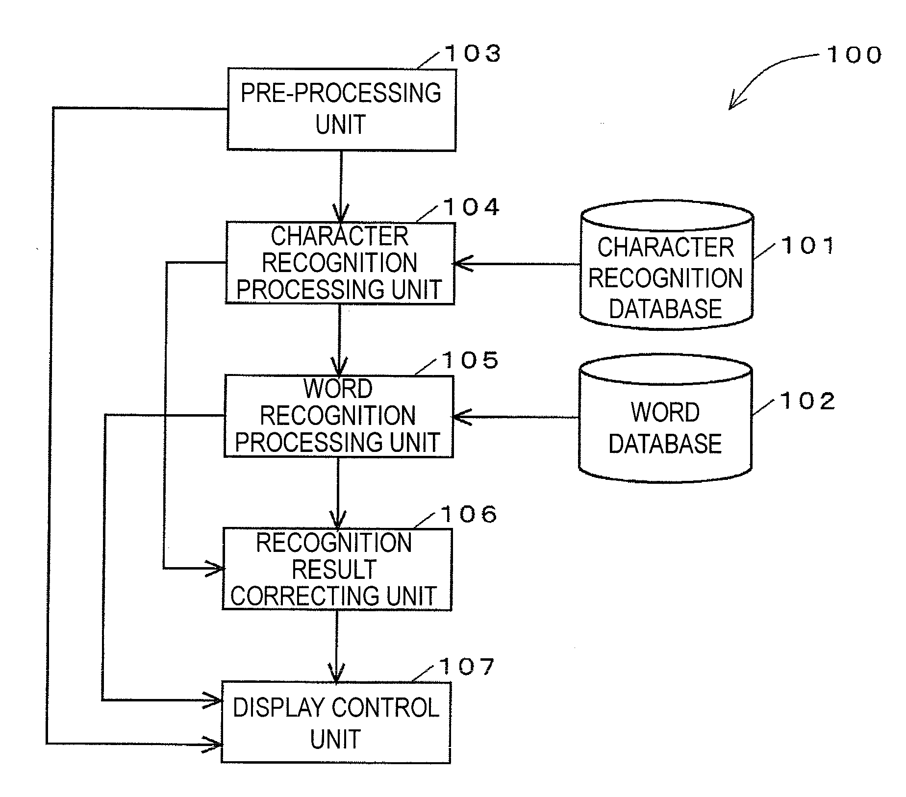 Word recognition method, word recognition program, and information processing device