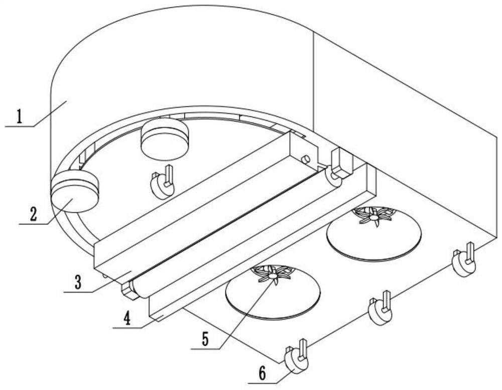 Ground cleaning and wiping treatment device for cleaning