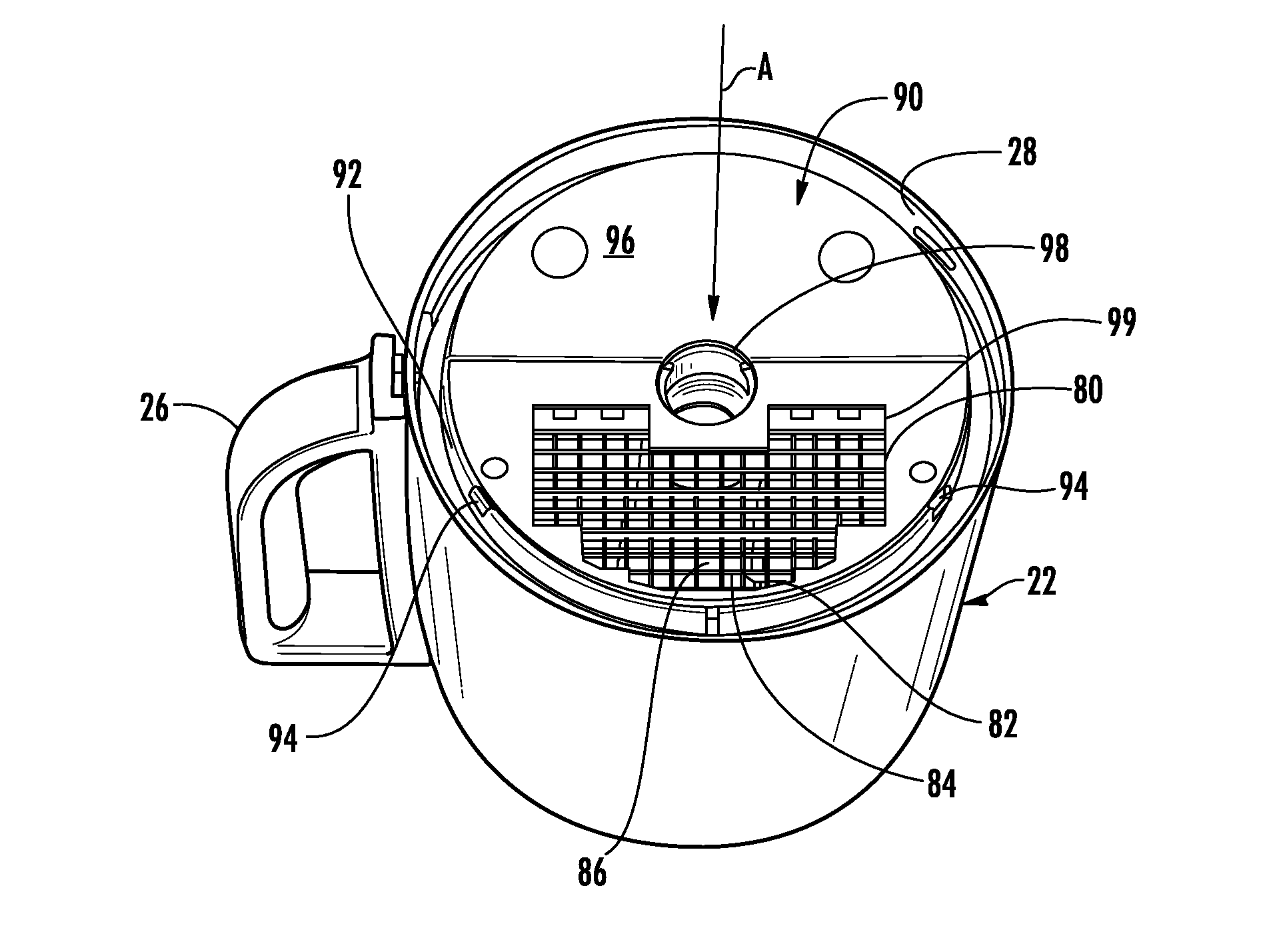 Dicing tool for domestic food processing device