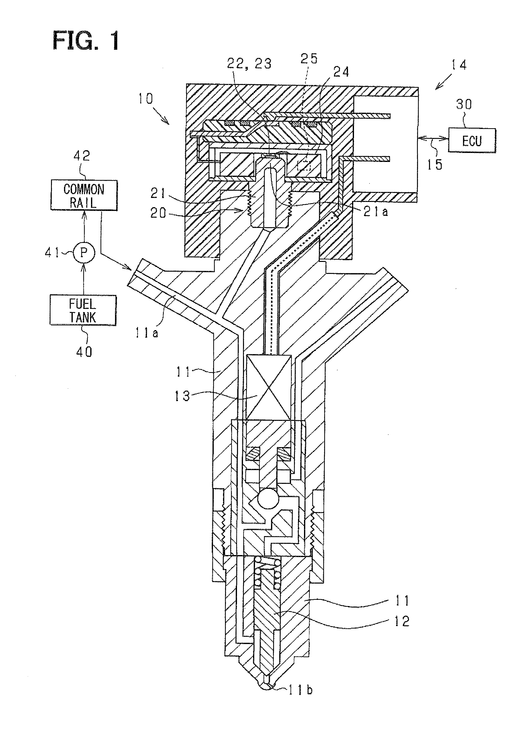 Detecting device for fuel injector