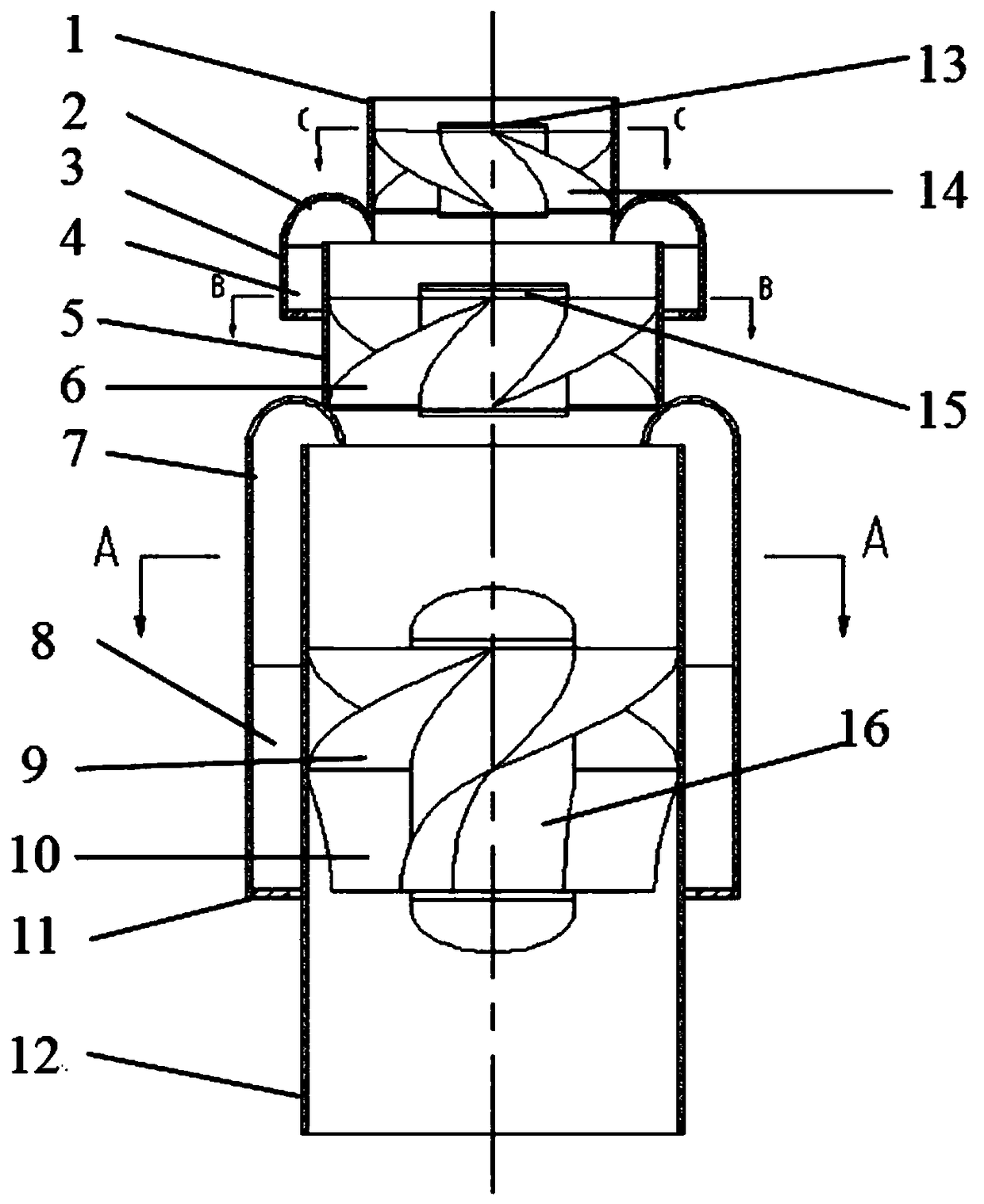 Steam-water separator with pressure recovery stage