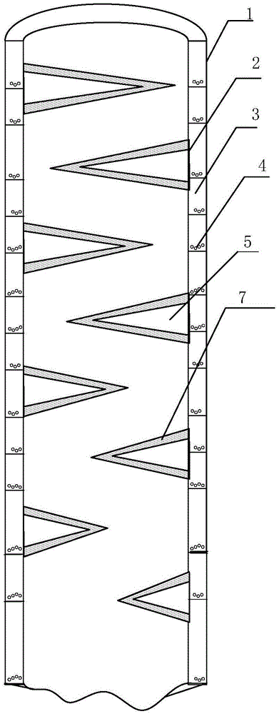 Rainwater flow guiding pipe with silencing pipe walls and gradually-changed staggered layers on inner wall