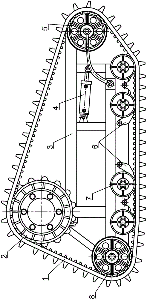 Deformation device of crawler belt running system