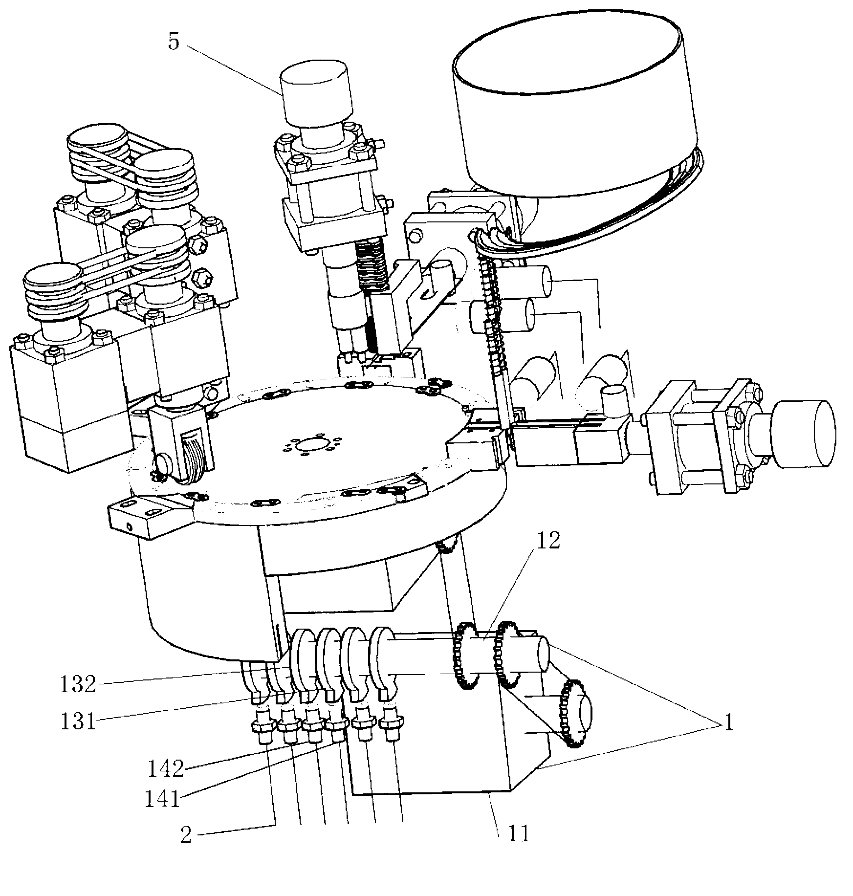 Piece assembly device used for chain assembly