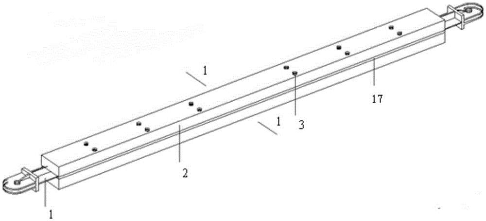 Assembly type bolted connection reinforced wood constraint buckling-restrained brace