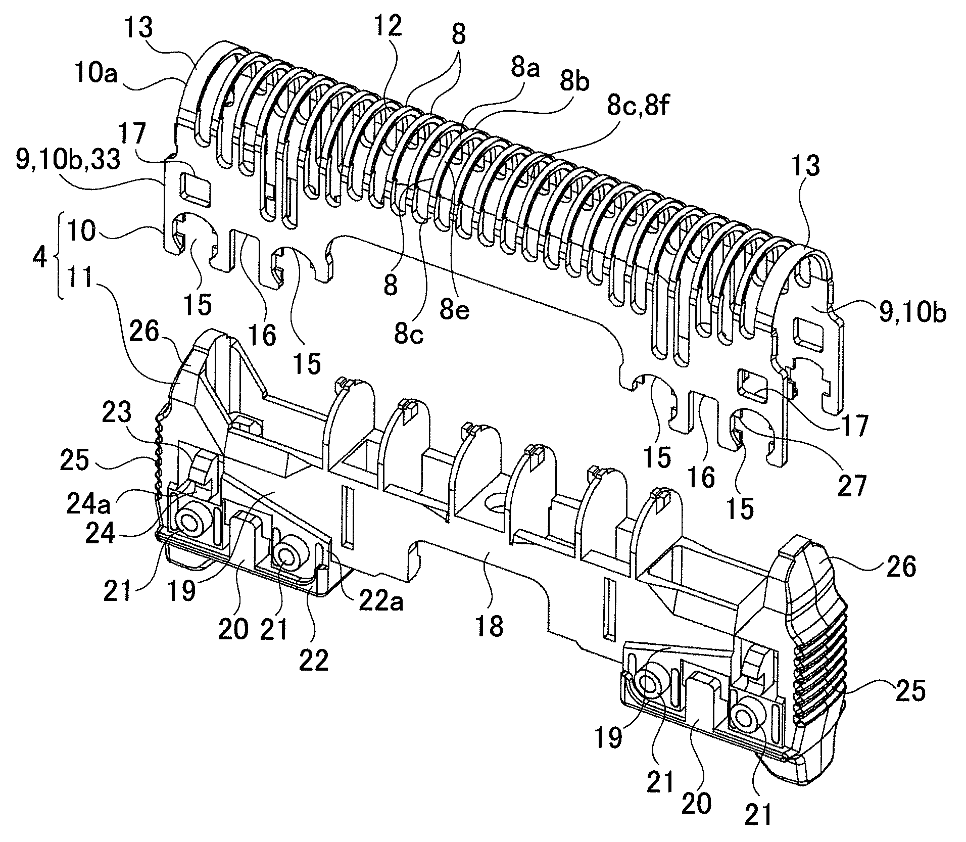 Inner cutter of electric shaver and reciprocating electric shaver