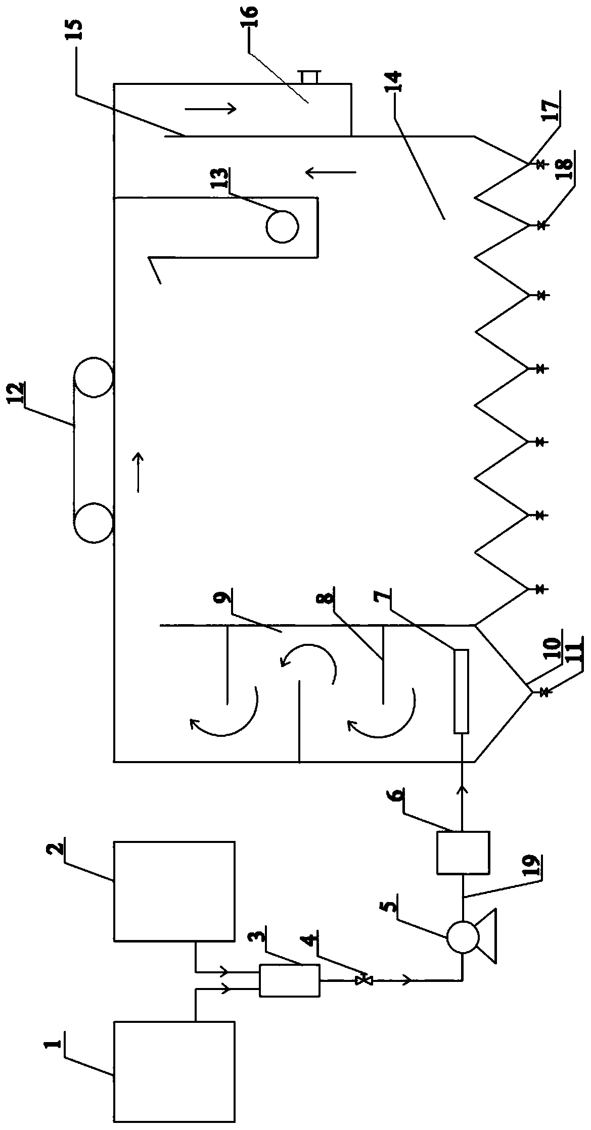 Air floatation sewage treatment device and method based on superoxide nano micro-bubbles