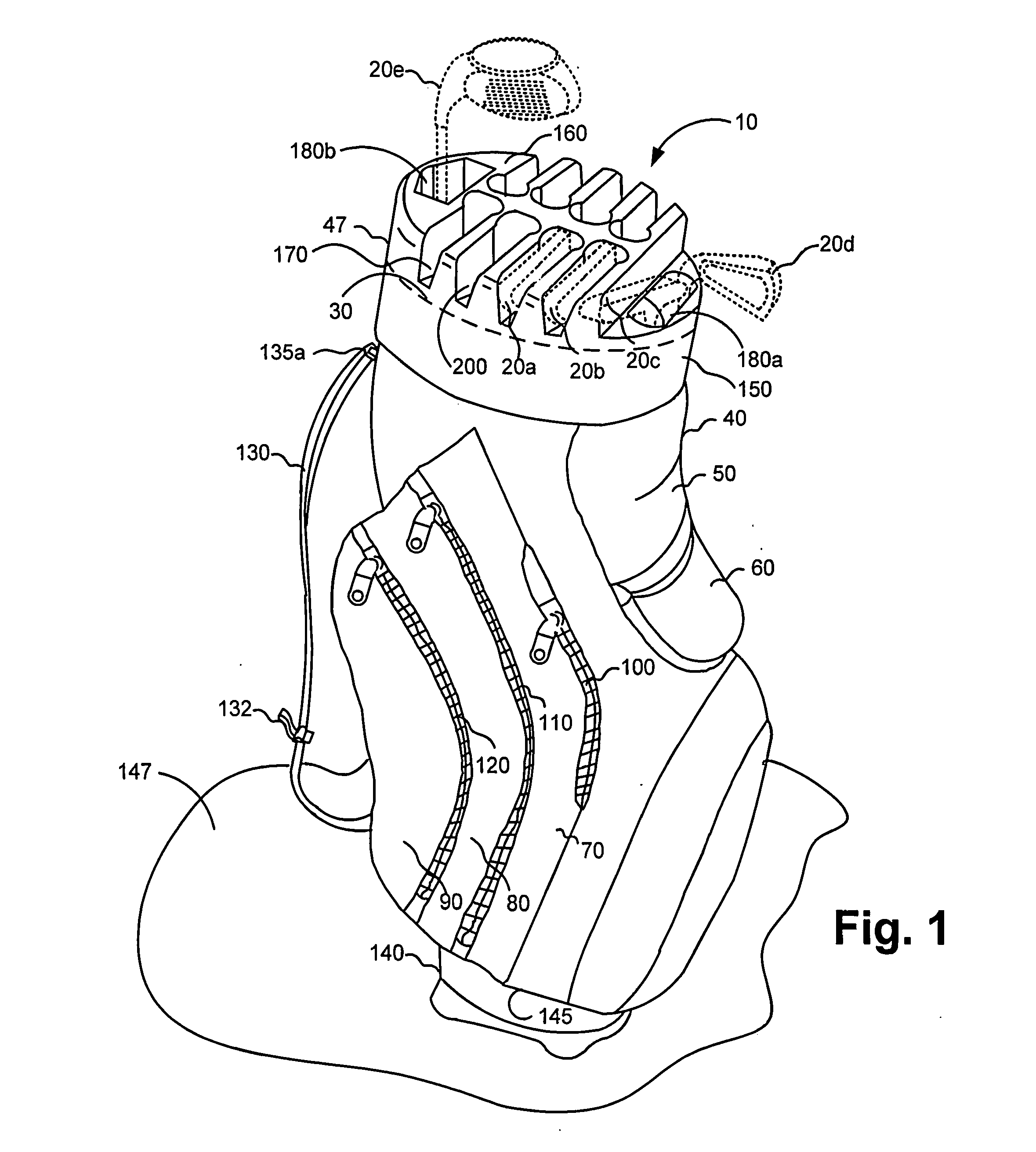 Golf bag divider accessory and method of making same