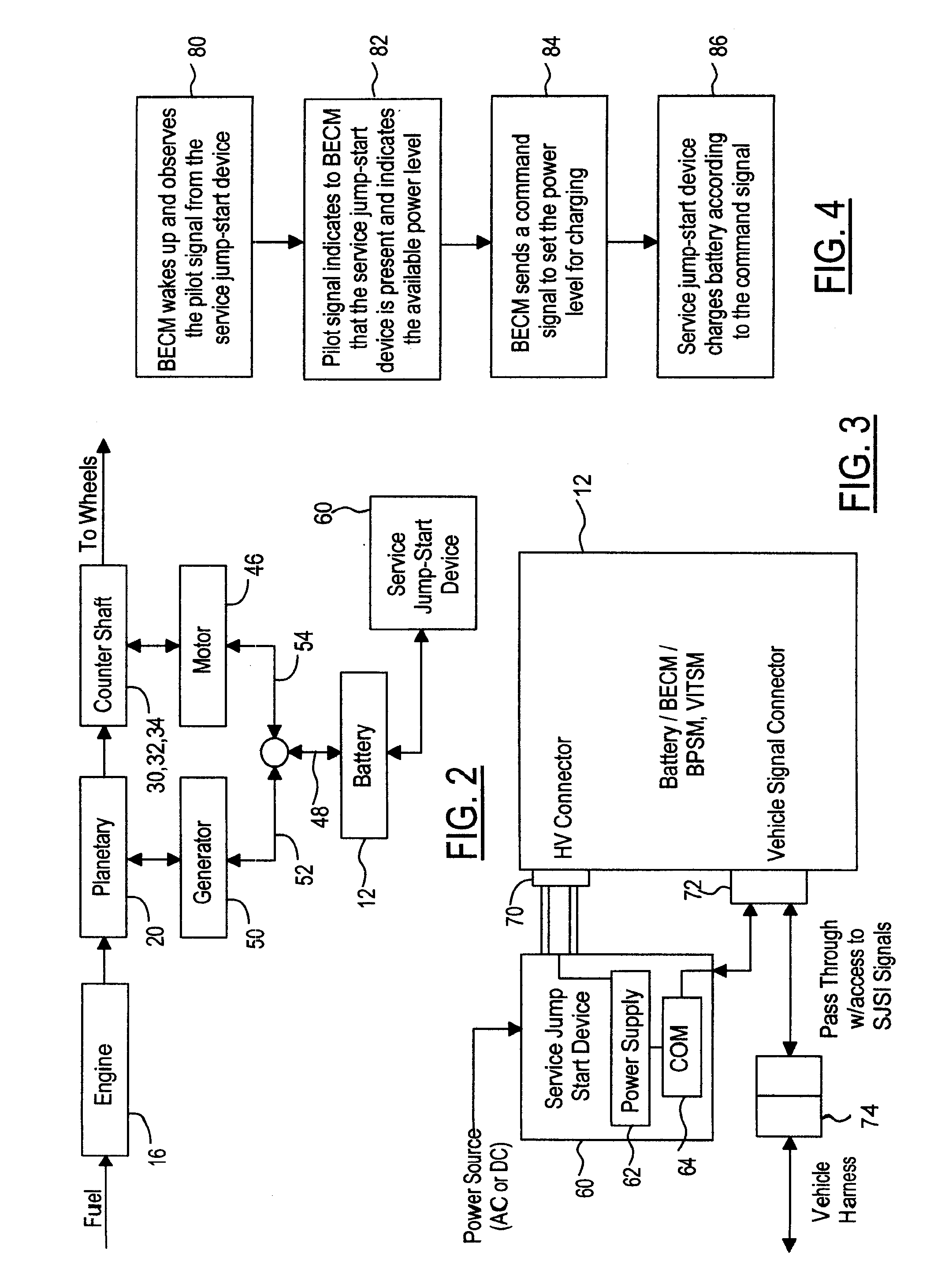 Service jump-start device for hybrid electric vehicles