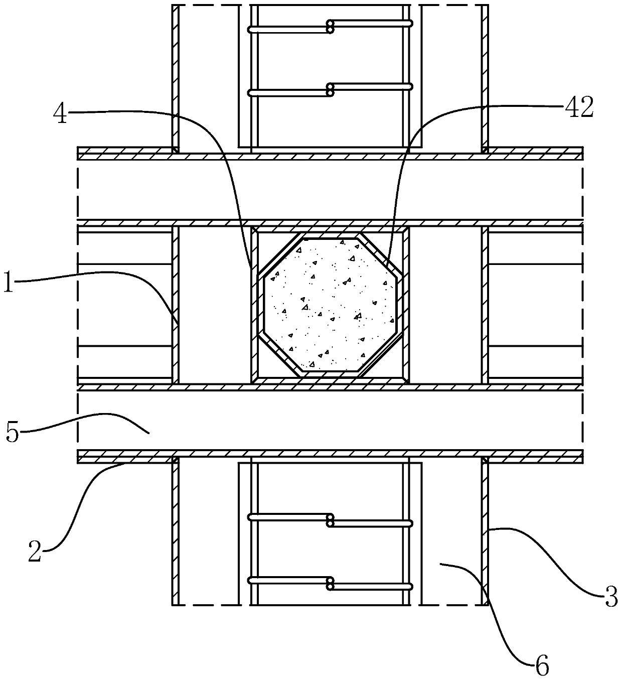 Beam and column connecting structure