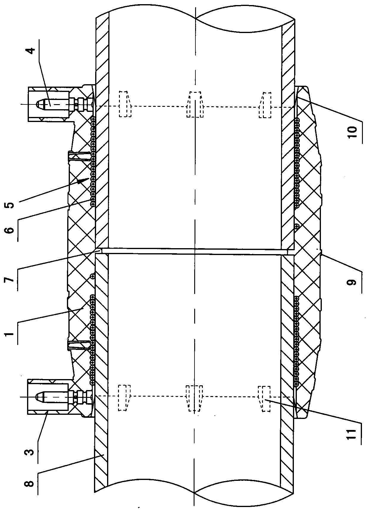 External display mark of polyethylene electro-fusion socket pipe fitting and limiting device for resistance wires