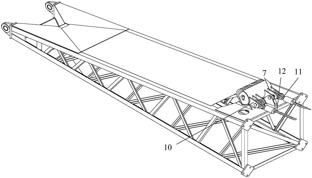 Dynamic compaction machine and luffing boom thereof