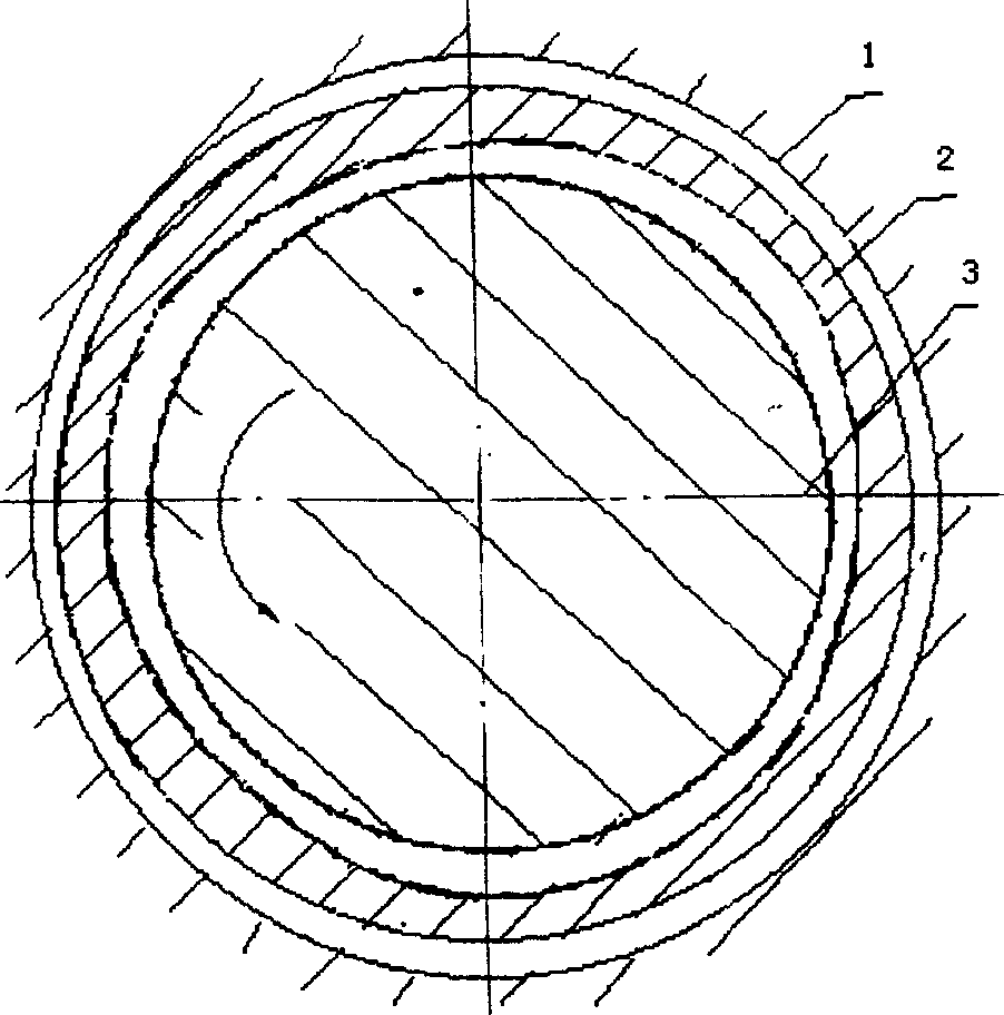 Variable camber sliding bearing containing three oil wedges