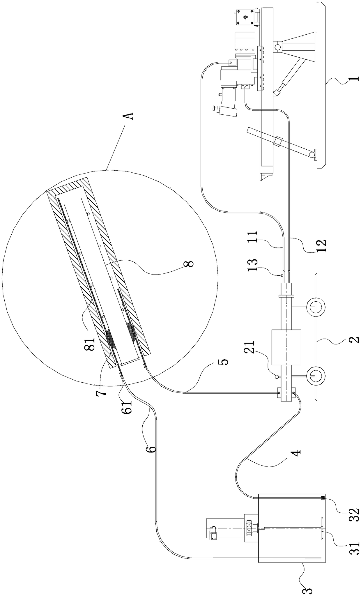 Cyclic replacement grouting device and process of hole drilling fixing pipe