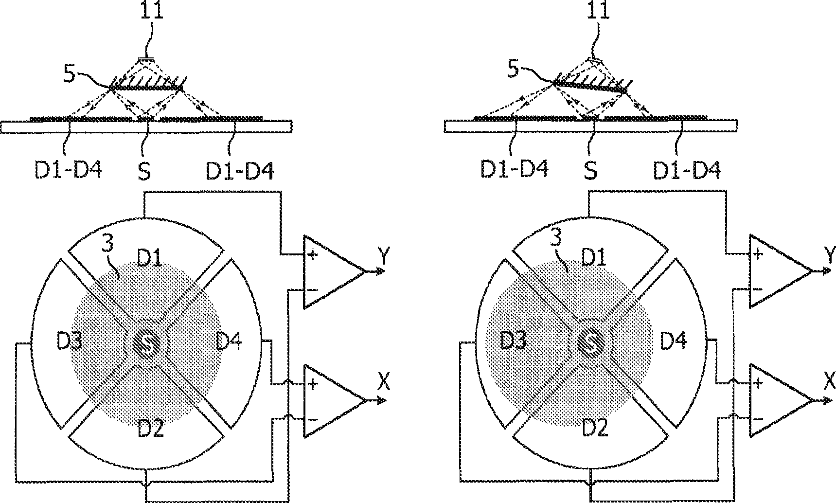 Detection circuit for detecting movements of a movable object