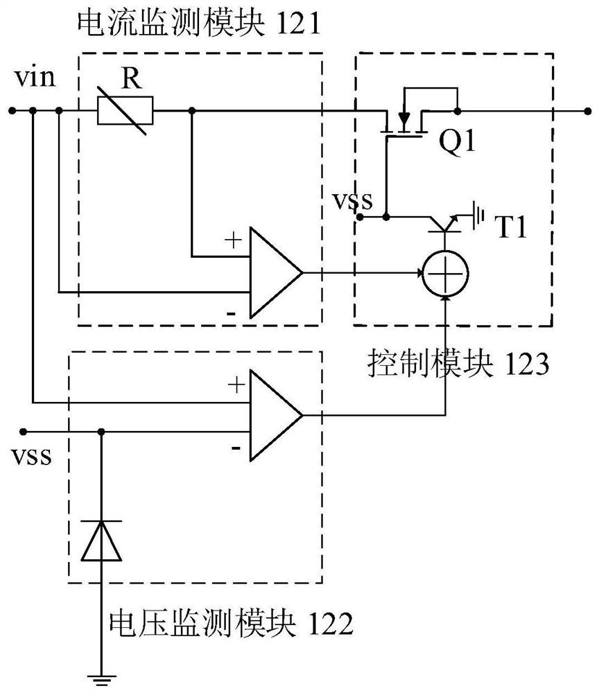 Strong current pulse protection circuit and method