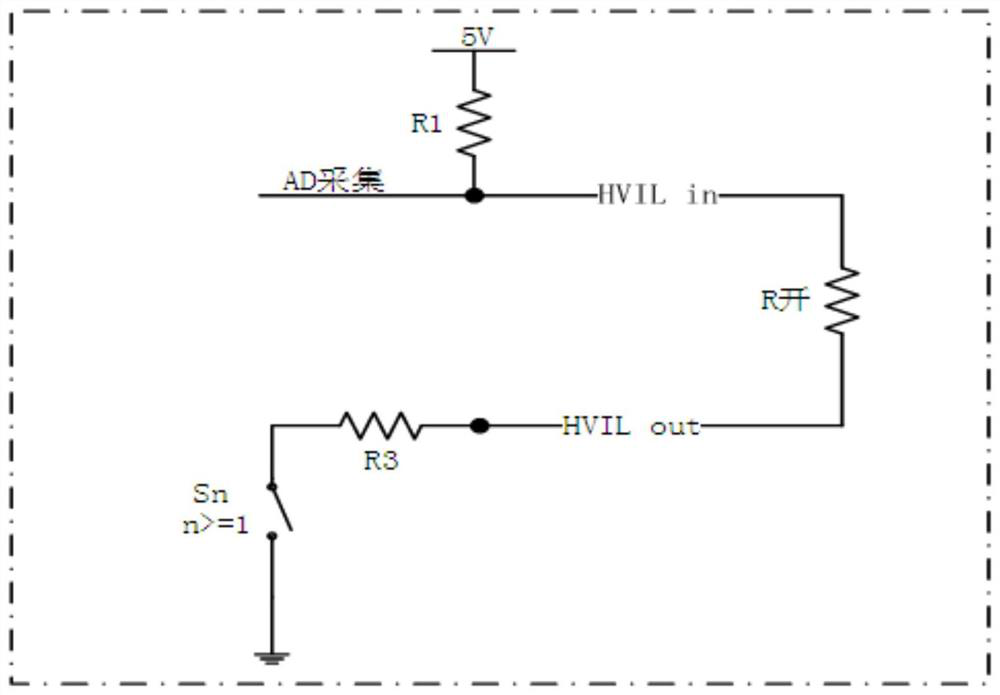 High-voltage interlocking detection circuit and fault detection method