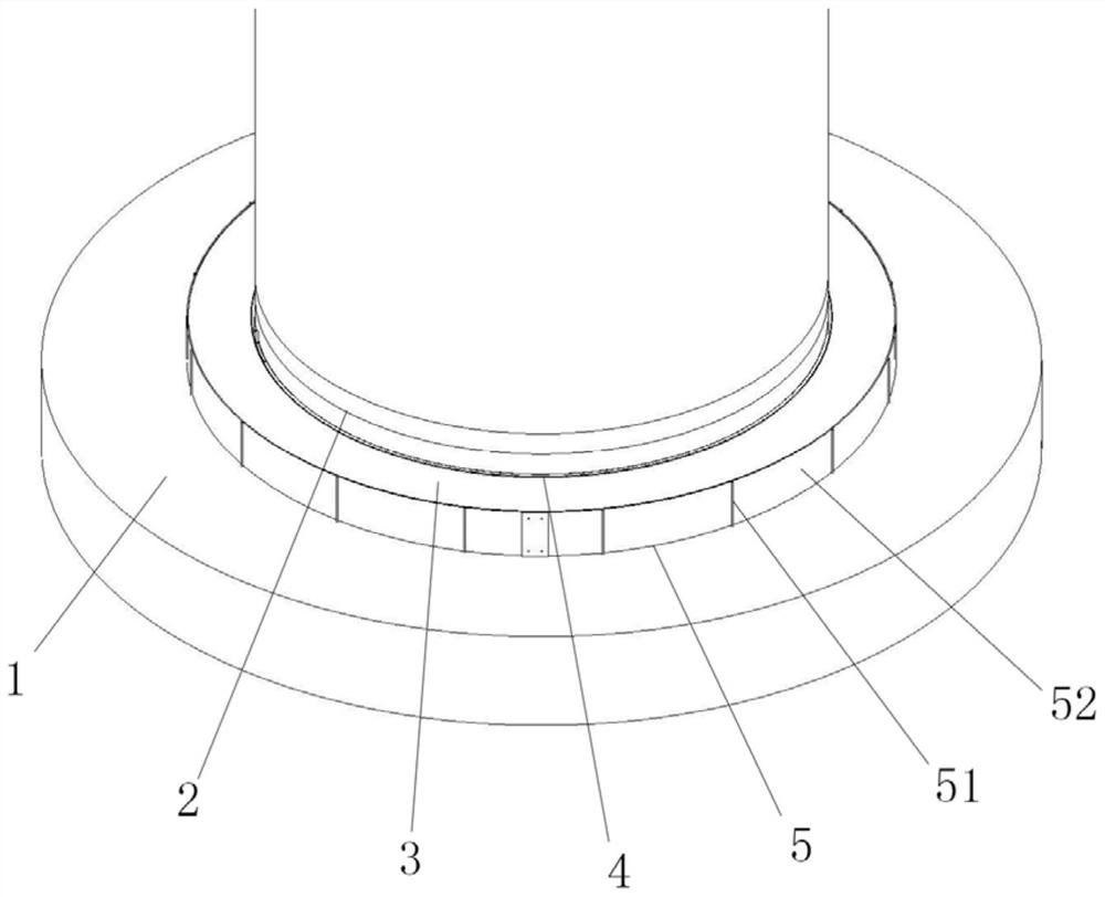 Protection method and protection structure based on root rot treatment of foundation ring of fan