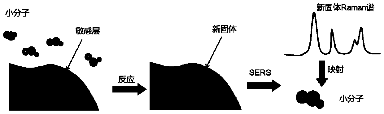 Inorganic sensitive layer based surface enhanced Raman spectrum detection technology and material preparation thereof