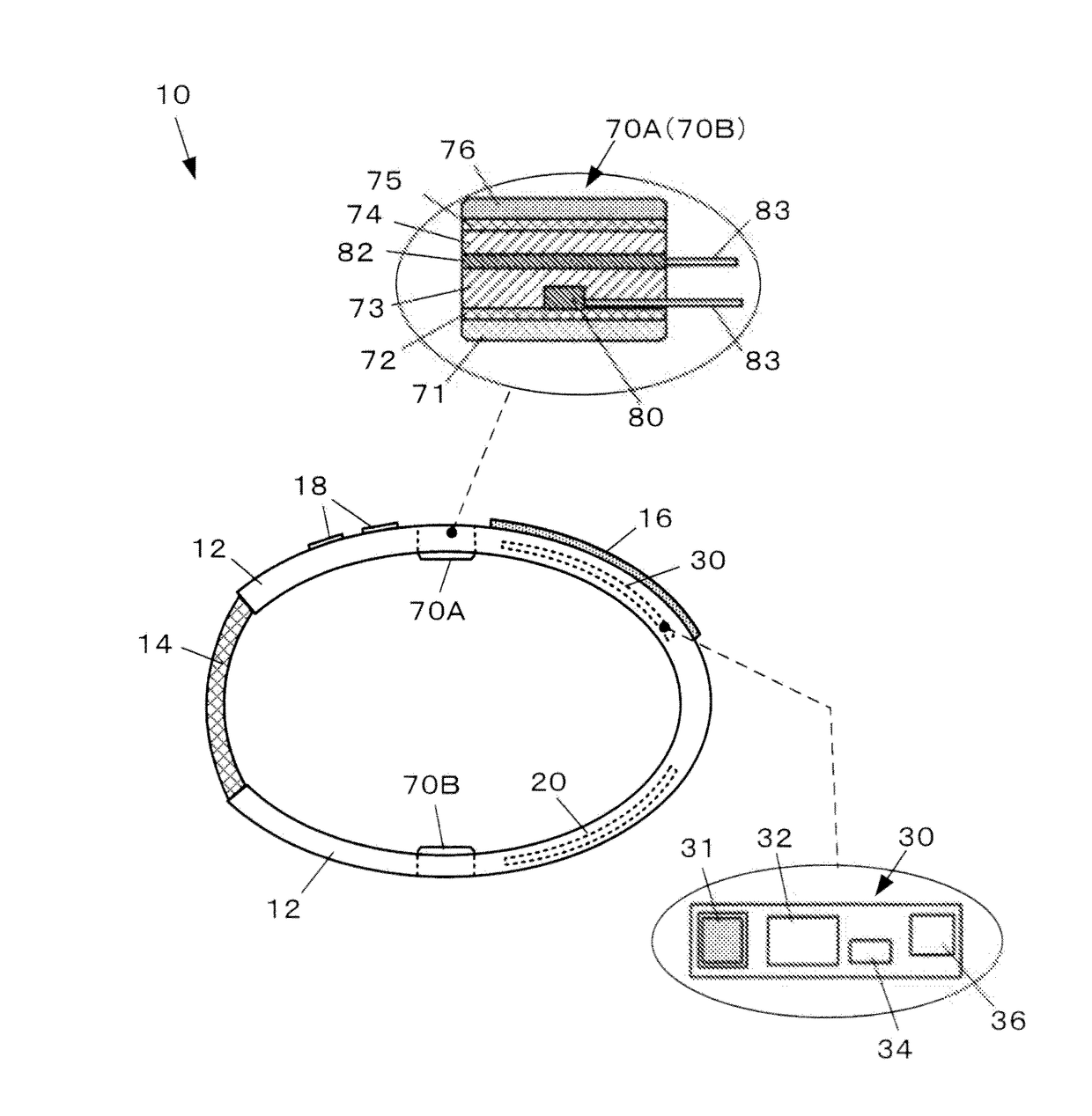 Internal temperature measuring device, wrist mounting-type device, and method of measuring internal temperature