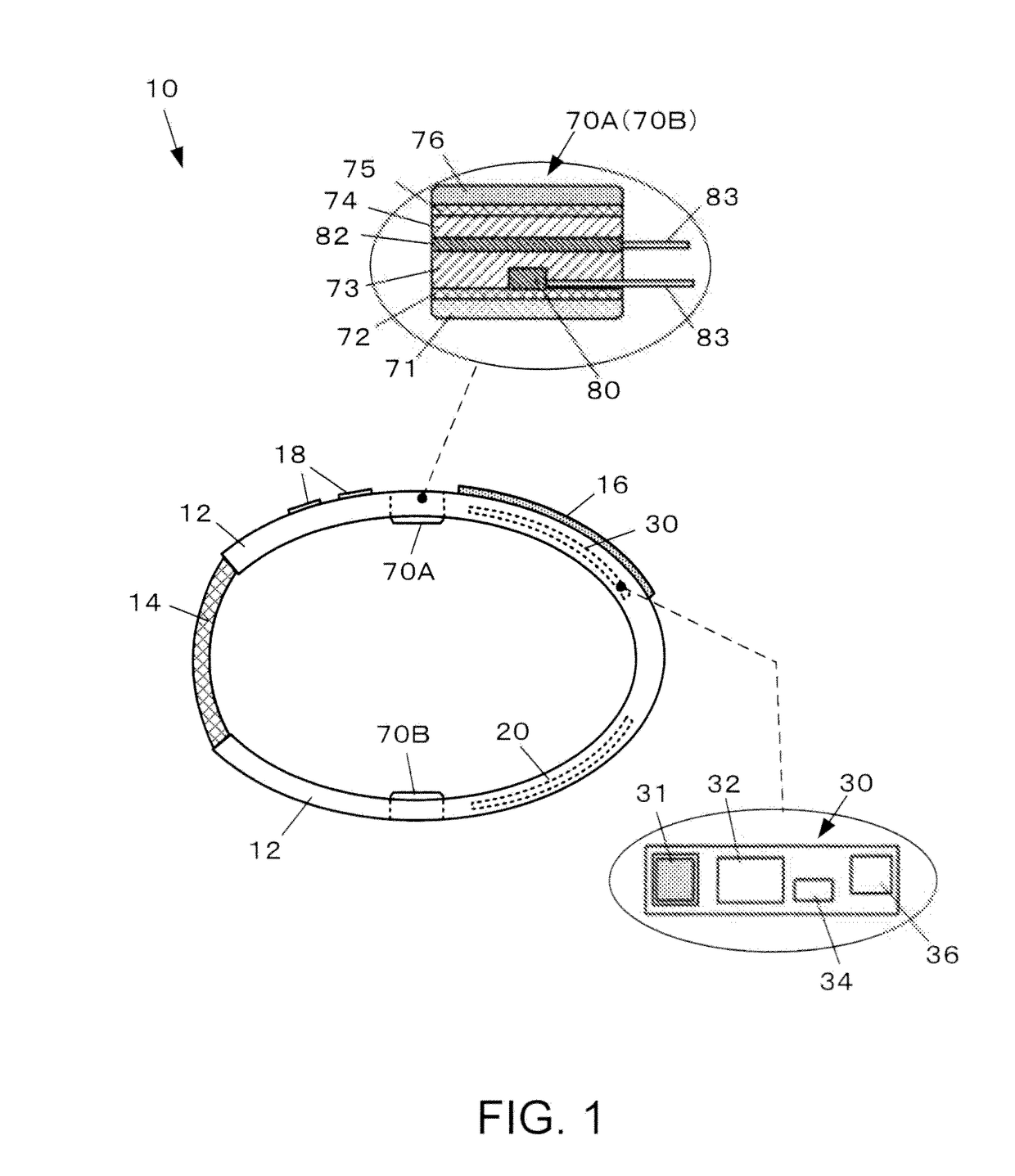 Internal temperature measuring device, wrist mounting-type device, and method of measuring internal temperature