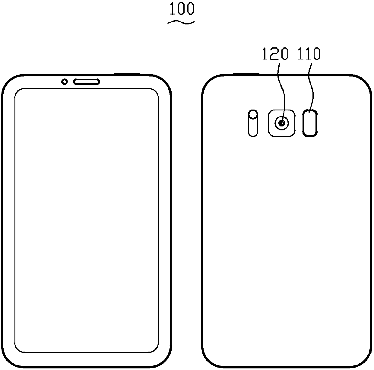 High-screen duty cycle display device with fingerprint identification