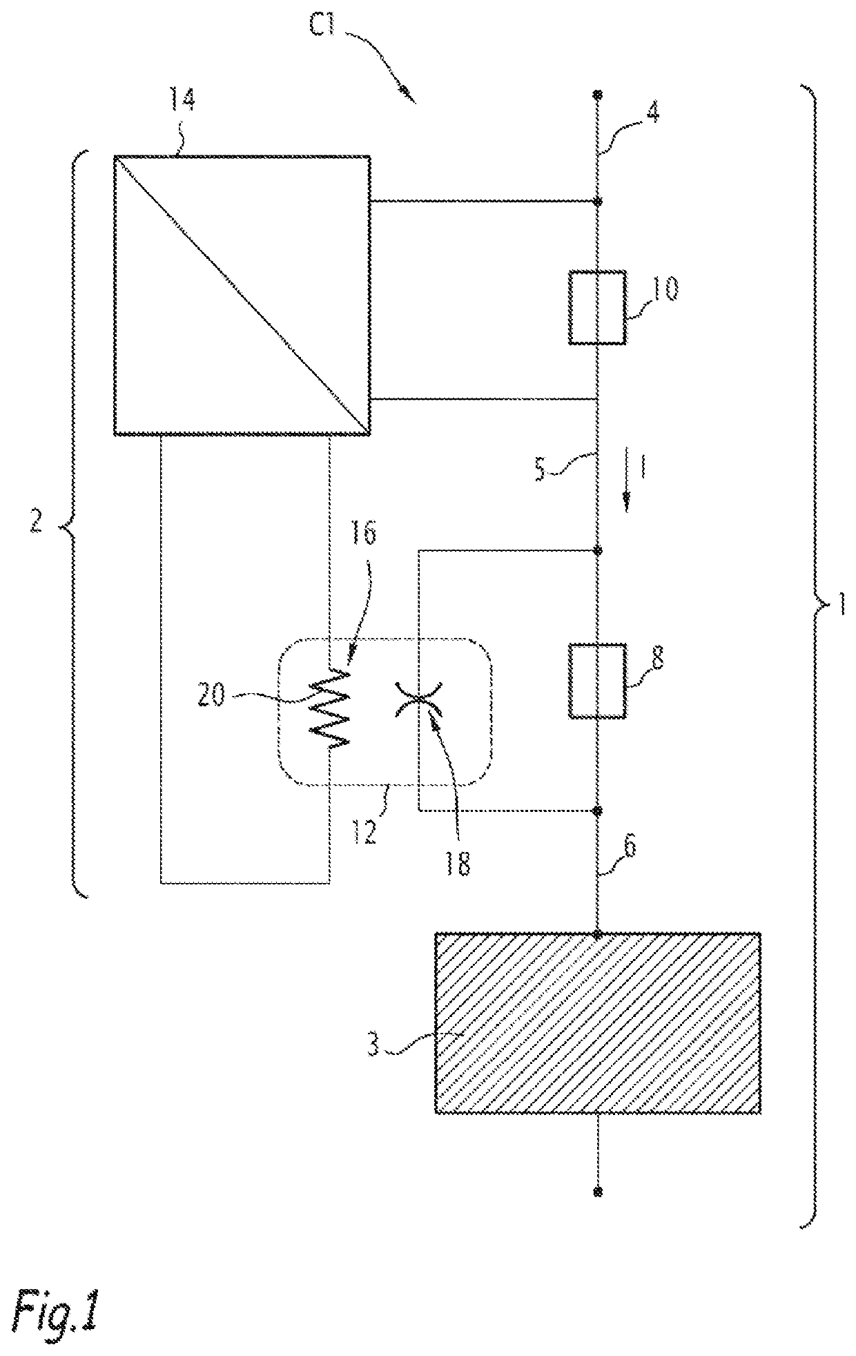 Protective device for an electrical circuit, electrical circuit provided with such a device and method for protecting such an electrical circuit