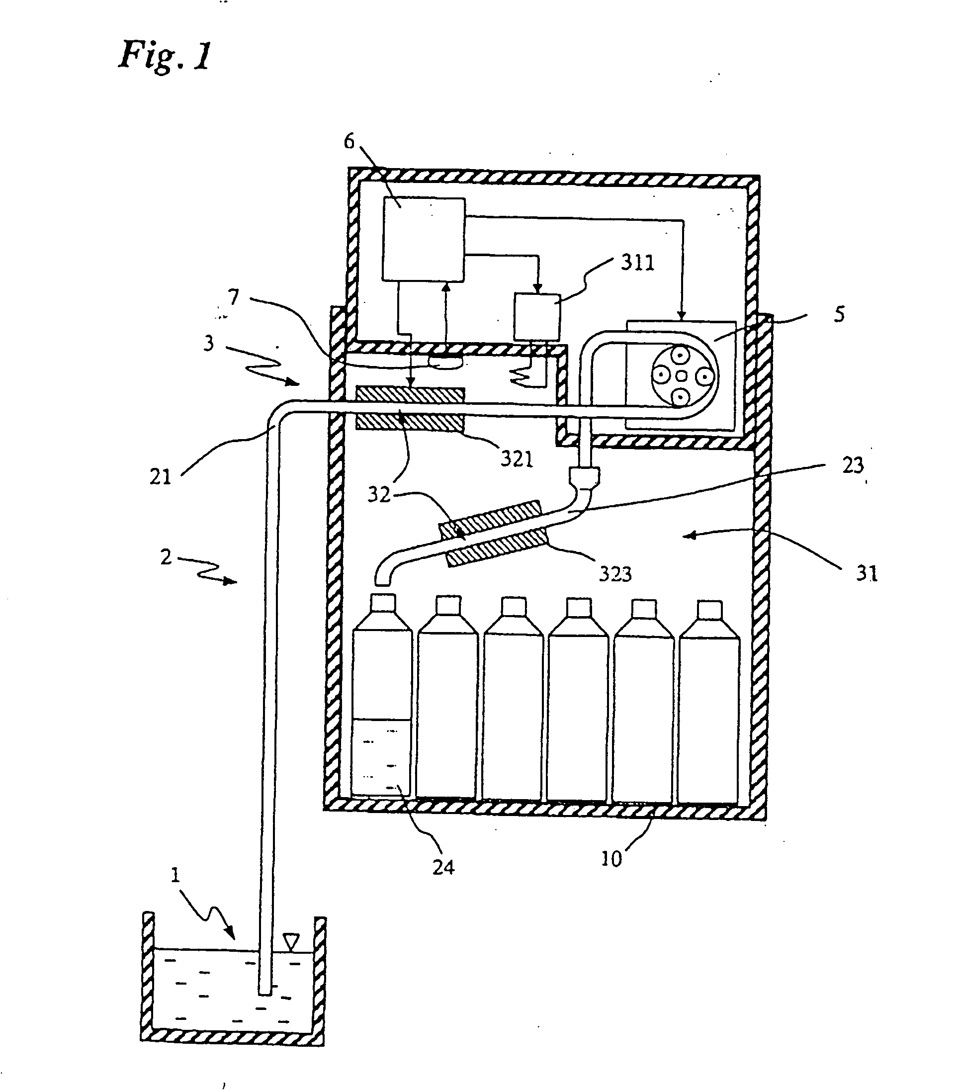 Sampler and method of dispensing and cooling a fluid