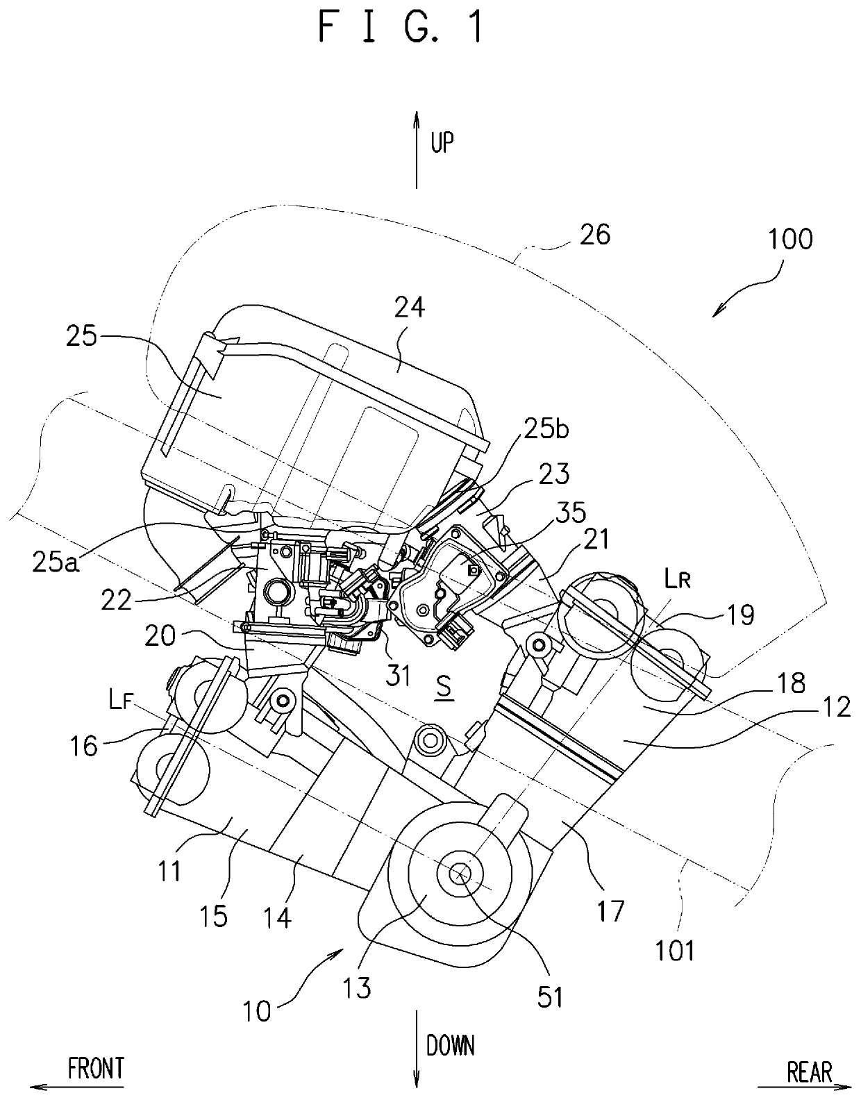 V-engine air intake structure