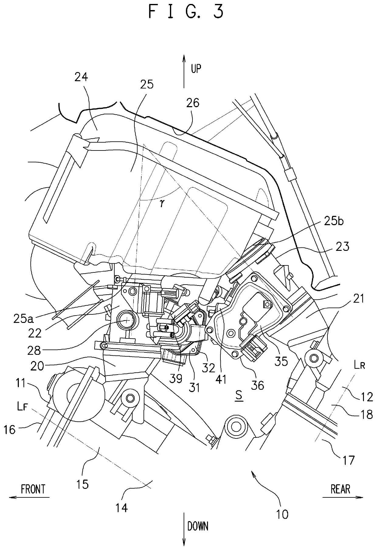 V-engine air intake structure