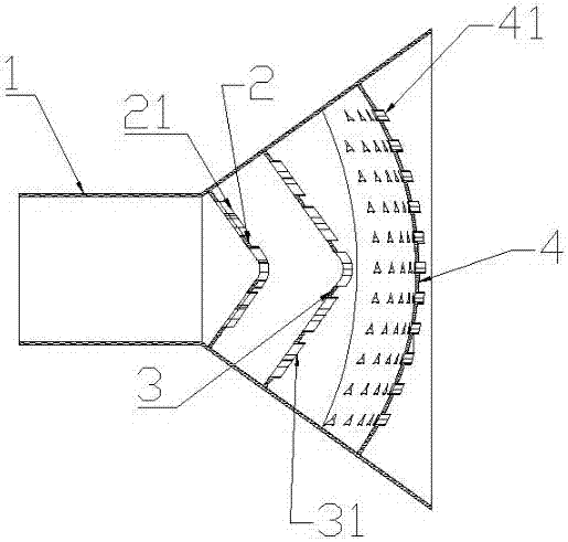 Airflow distribution device for electrostatic-bag precipitator