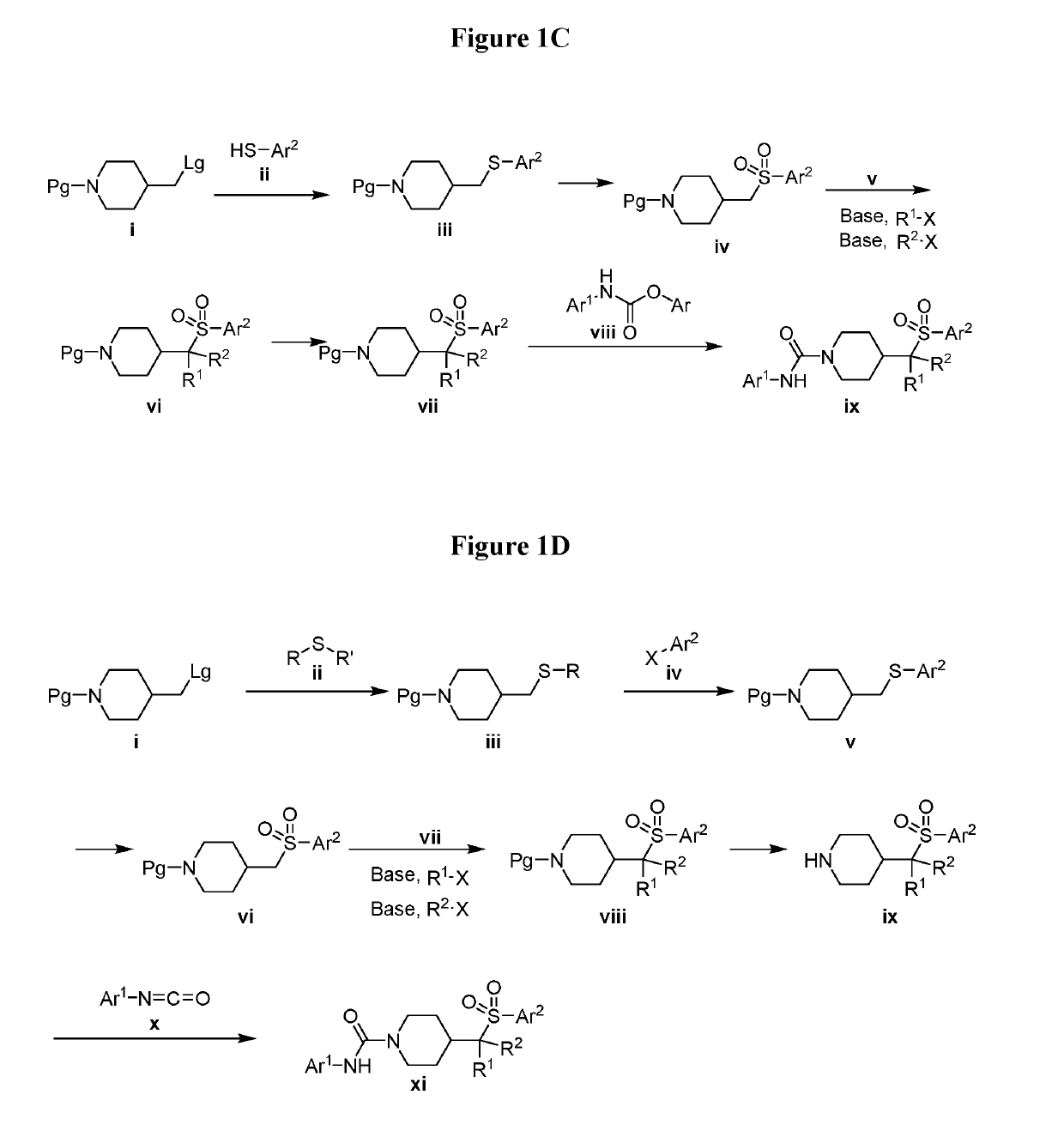 4-methylsulfonyl-substituted piperidine urea compounds