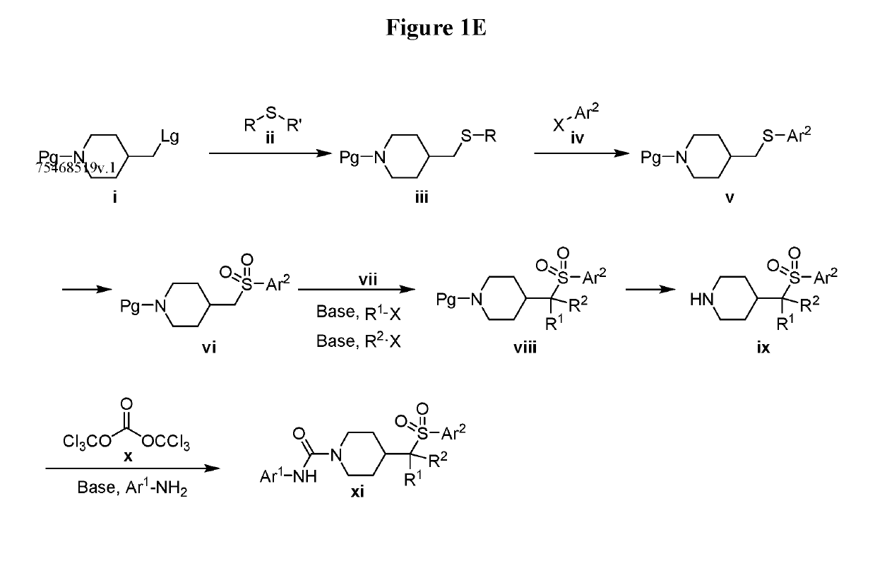 4-methylsulfonyl-substituted piperidine urea compounds