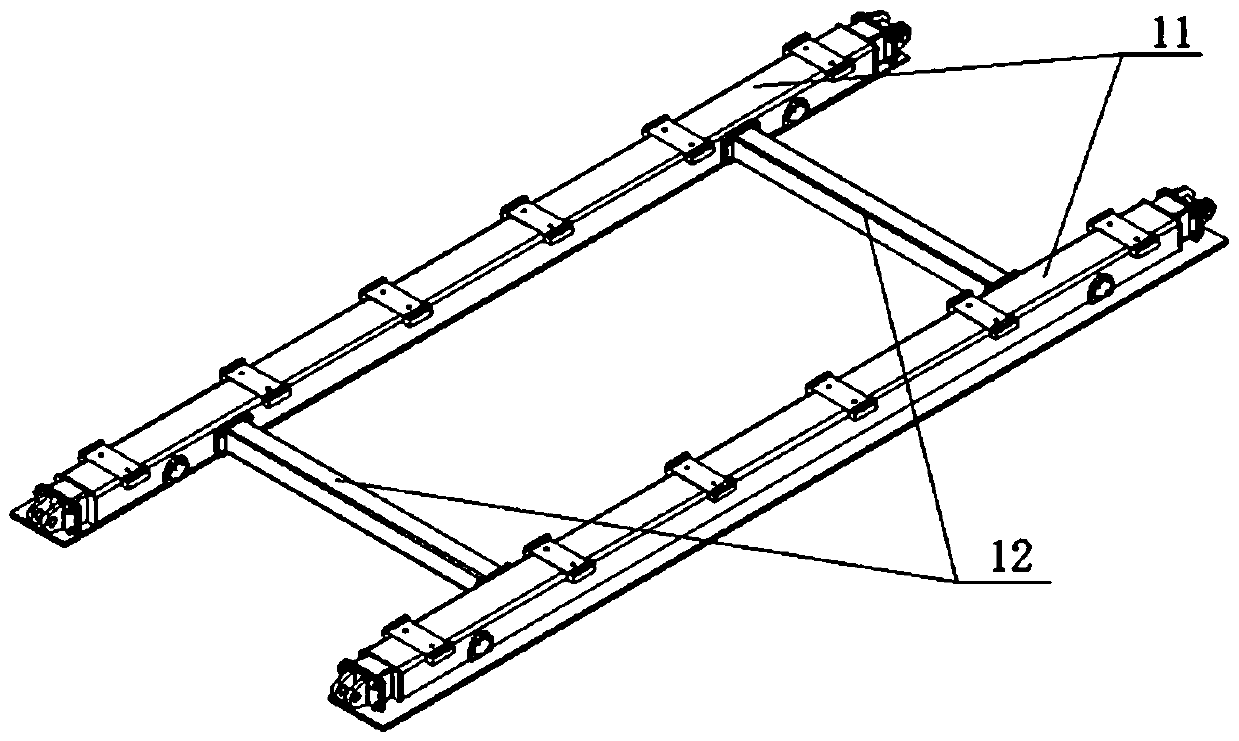 Skid of embedded medium-low speed maglev train maintenance platform